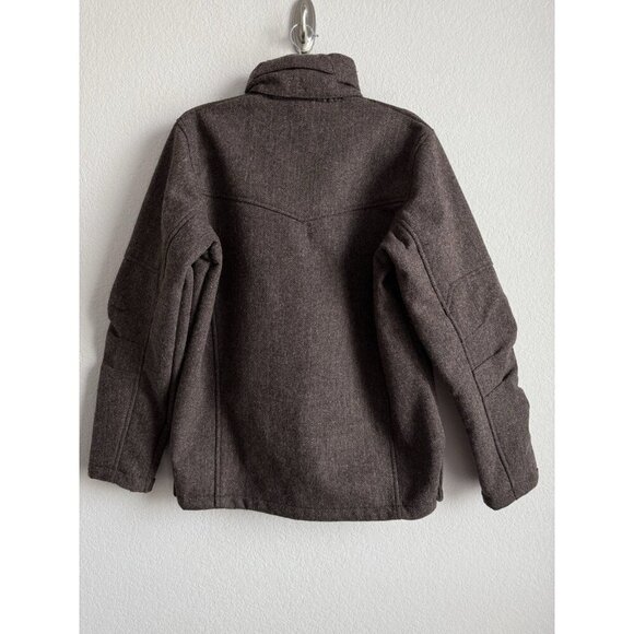 STS Ranchwear The Stone Mens Small Wool Blend Jacket Brown Concealable Hood - Picture 2 of 16